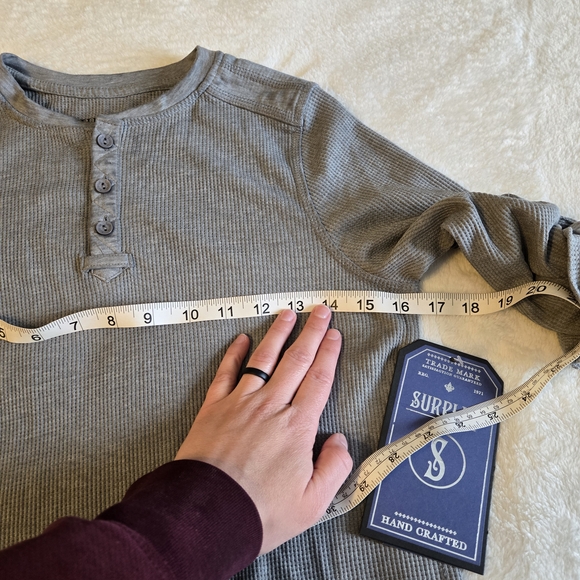 Surplus Gray Ribbed Henley Top - Picture 5 of 7